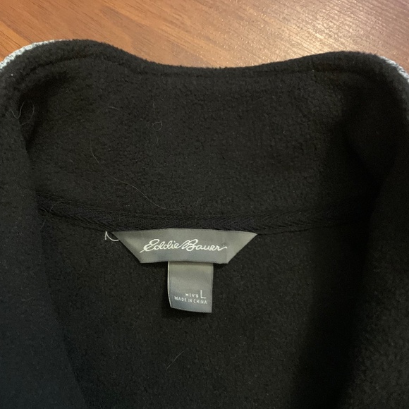 Eddie Bauer men’s full zip up knit jacket in light grey and black - Picture 3 of 10